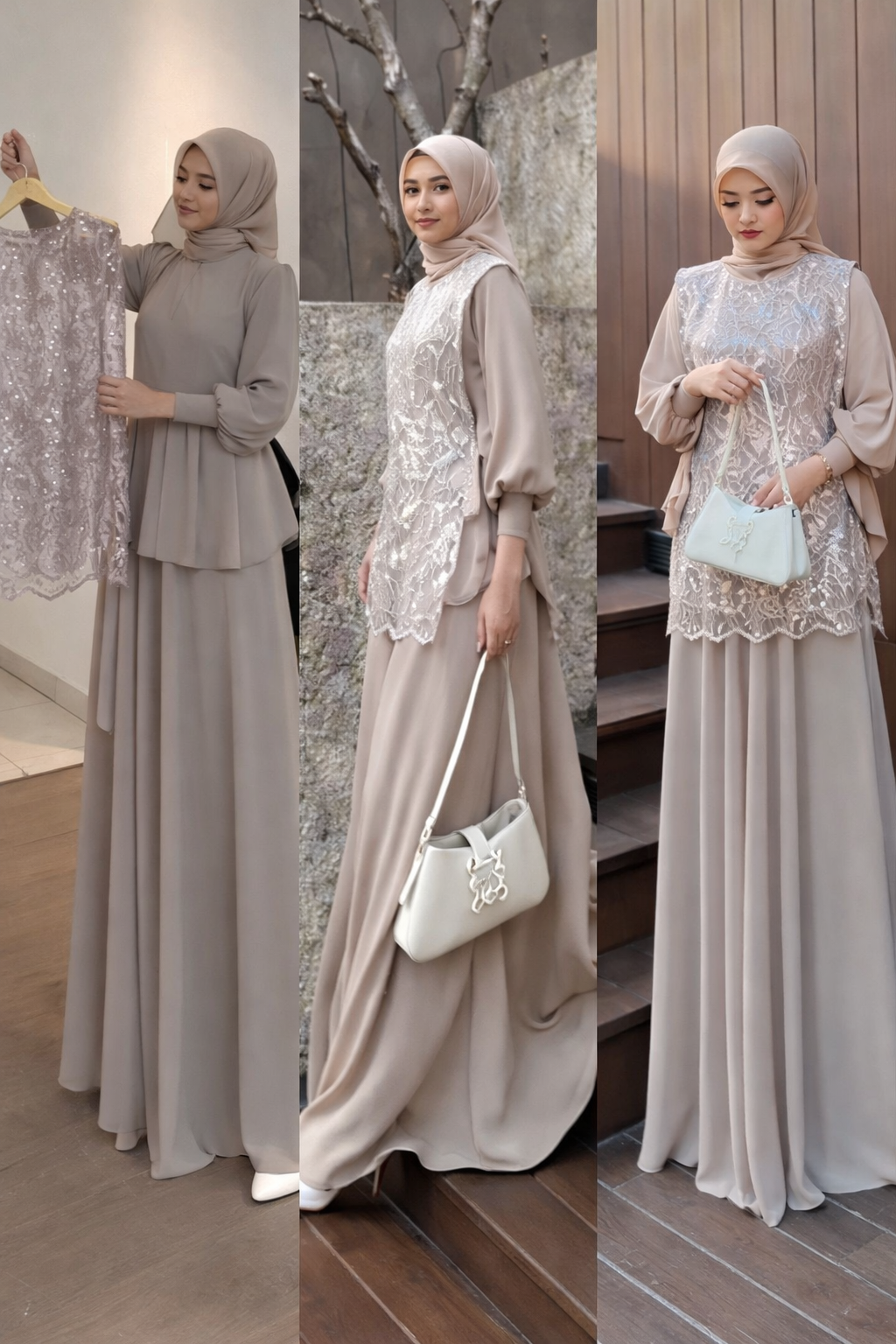 Ensemble Abaya & Veste Brodée