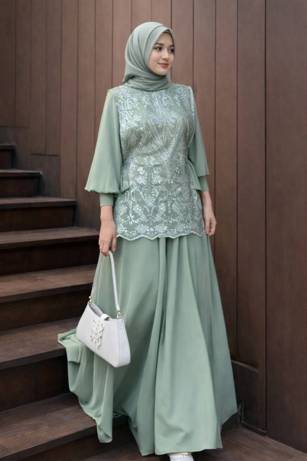 Ensemble Abaya & Veste Brodée